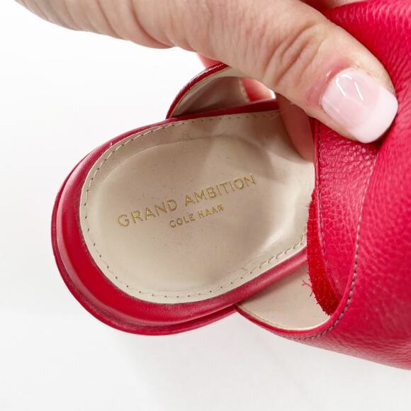 Cole Haan Grand Ambition Platform Chunky Wedge Heel Sandals Red Purple 8 - Picture 7 of 9